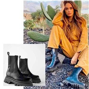 (SOLD)ZARA Leather Lug Boots